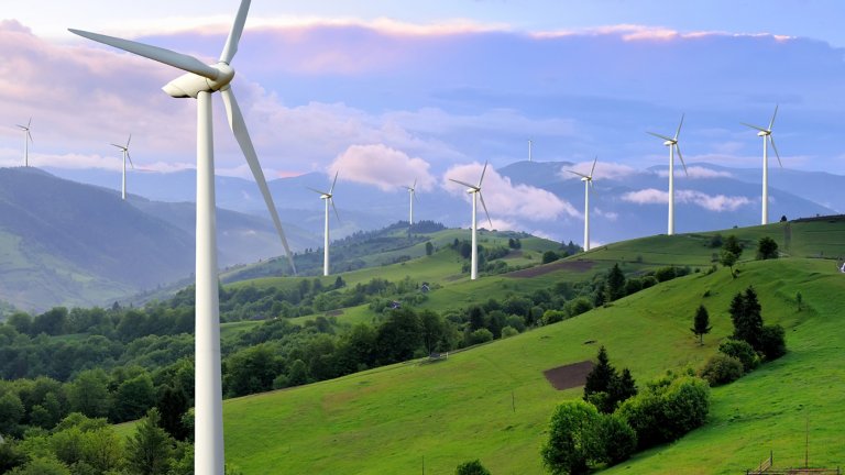 Eco power Wind turbines generating electricity