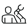 Person with robot outlined black