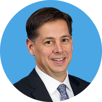 headshot of Christian Rothe - Senior Vice President & Chief Financial Officer, Rockwell Automation in a blue circle background
